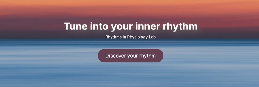 The rhythmo.me landing page: Tune into your inner rhythm